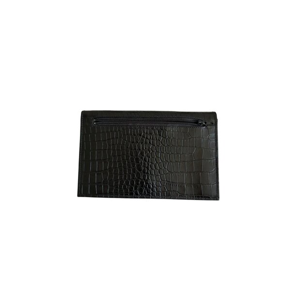 ARTBAG Black Croc Embossed Leather Snap Wallet - Picture 8 of 9